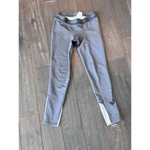 Nike pro boys compression pants fleece lined legging size large excellent condit